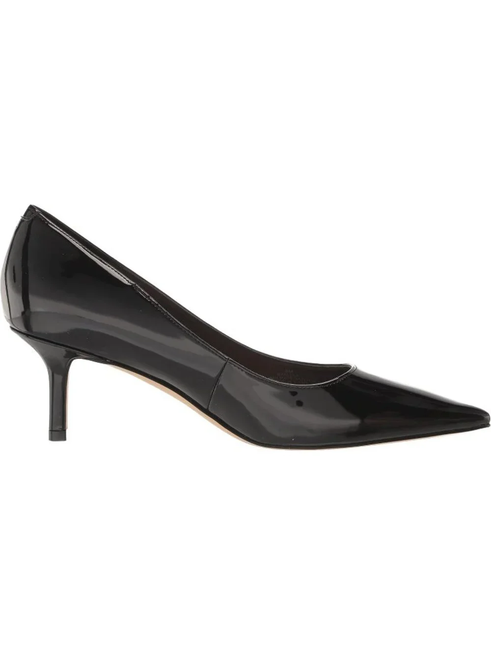 Women's Black Patent Pointed Toe Alola Dress Casual Pumps Pull On Heel Shoes